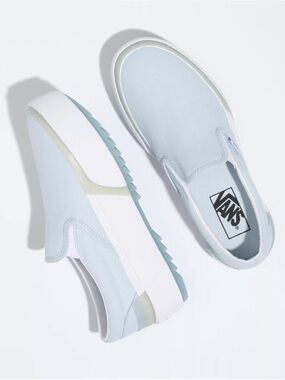 Vans Slip-On Stacked Platform Sneakers in Light Blue